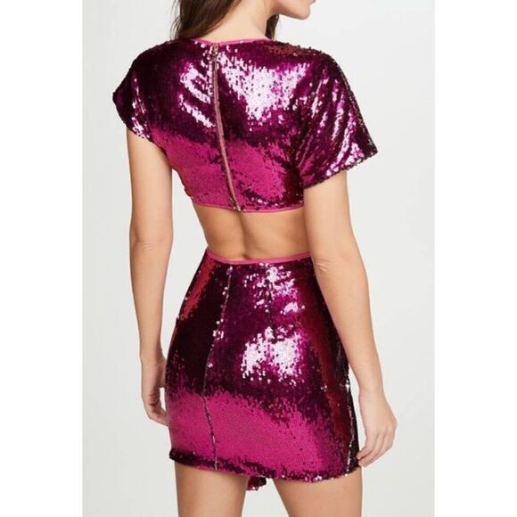 Alice McCall Orchid pink Sequin Mini Knot Dress sz 4 - Picture 2 of 6